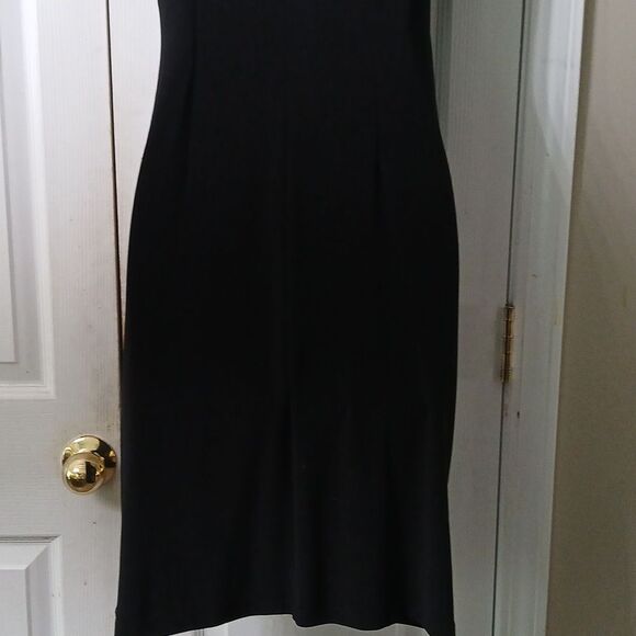 Evan Picone faux wrap black dress Sz 4 NWOT - Picture 6 of 8